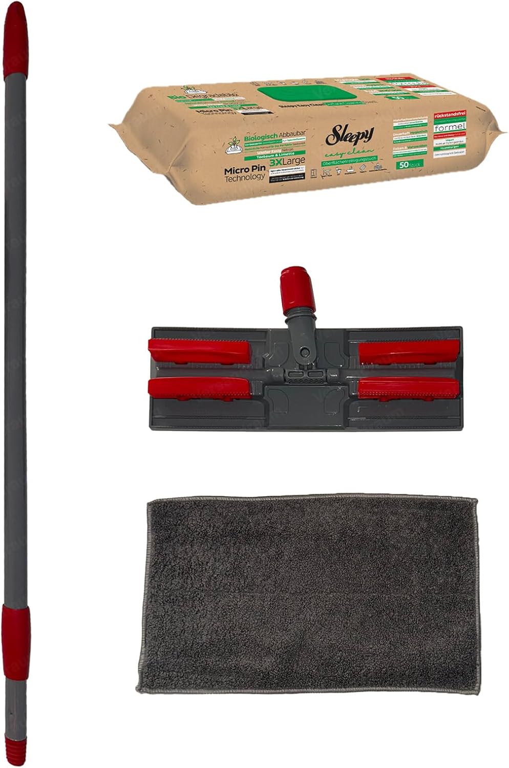 Sleepy Easy Clean kompatibles Bodenwischerset mit Mikrofaserbezug & Sleepy Easy Clean Oberflächen- &