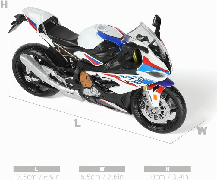 Motorradspielzeug Kompatibel mit BMW S1000RR 1:12 Mini Motorrad Modell aus Druckguss - Geschenk für