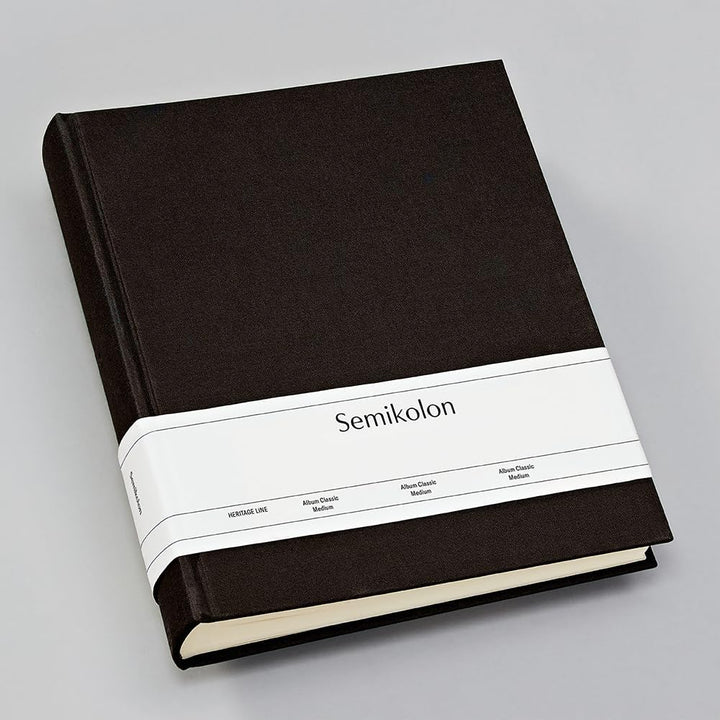 Semikolon 351008 Foto-Album Classic Medium - 21,6 x 25,5 cm - 80 Seiten cremefarben, für 160 Fotos -