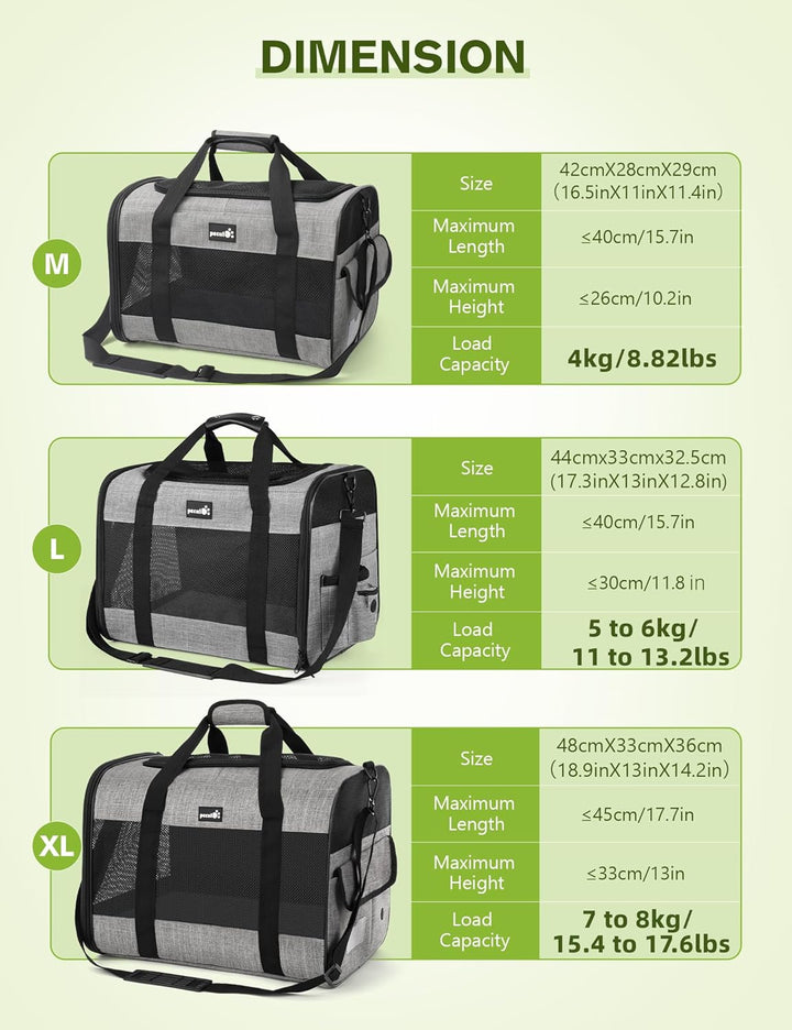 pecute Hundetasche Faltbar Hundebox Auto Mit Atmungsaktives Netzgewebe, Katzentransportbox Für Katze