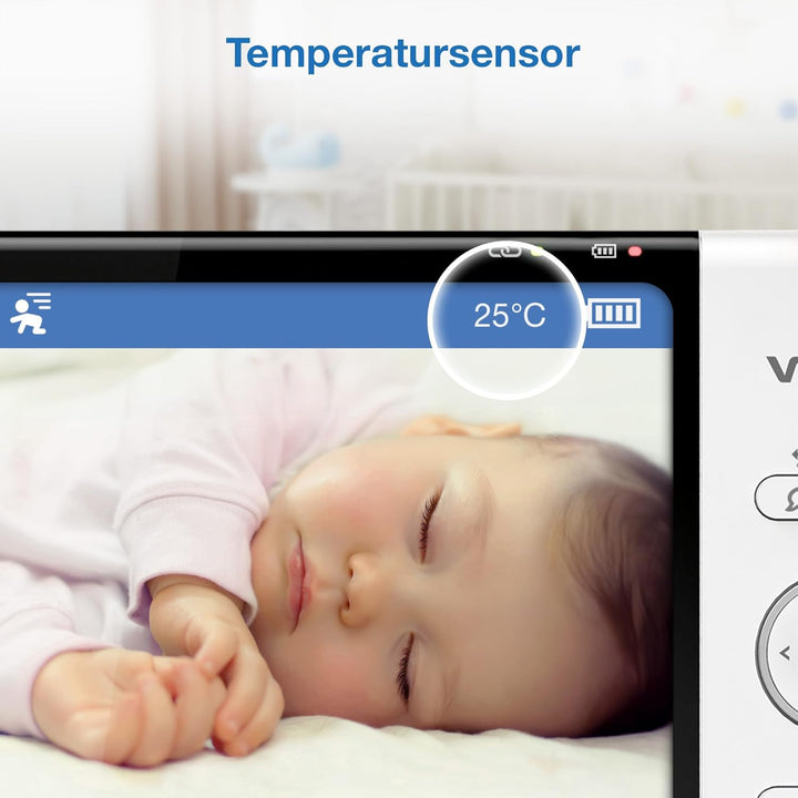 VTech Smart Babyphone mit 7"-HD-Farbbildschirm, WLAN, 2 Kameras mit 1080p-FHD-Kamera, kostenloser Ap