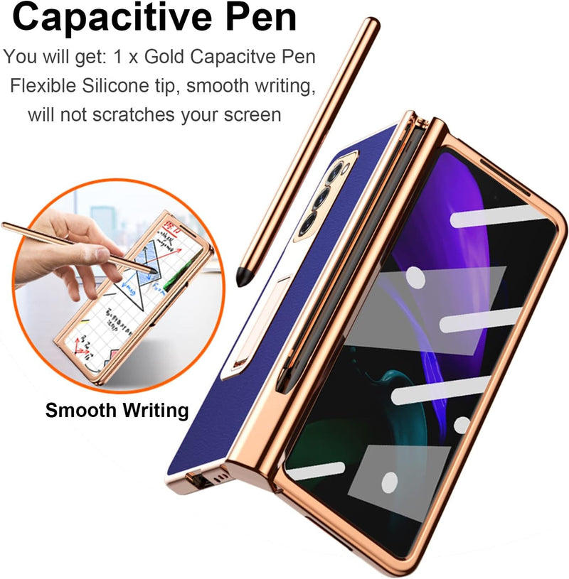 Miimall für Samsung Galaxy Z Fold 3 Hülle mit S Pen, 5 in 1 Design Voller Schutz Case mit Glas Displ