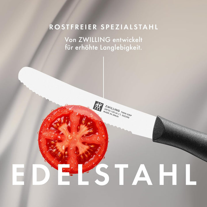 ZWILLING Twin Grip Messer-Set, 6-teilig, Frühstücksmesser, Klingenlänge: 12 cm, Rostfreier Spezialst