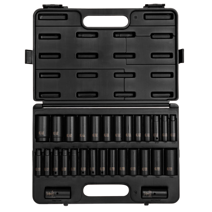 Sunex 5153DD 1/2 Antrieb Fraktionierte Metrisches Tief Master Impact Socket Set, 29 SAE & Metric Mas