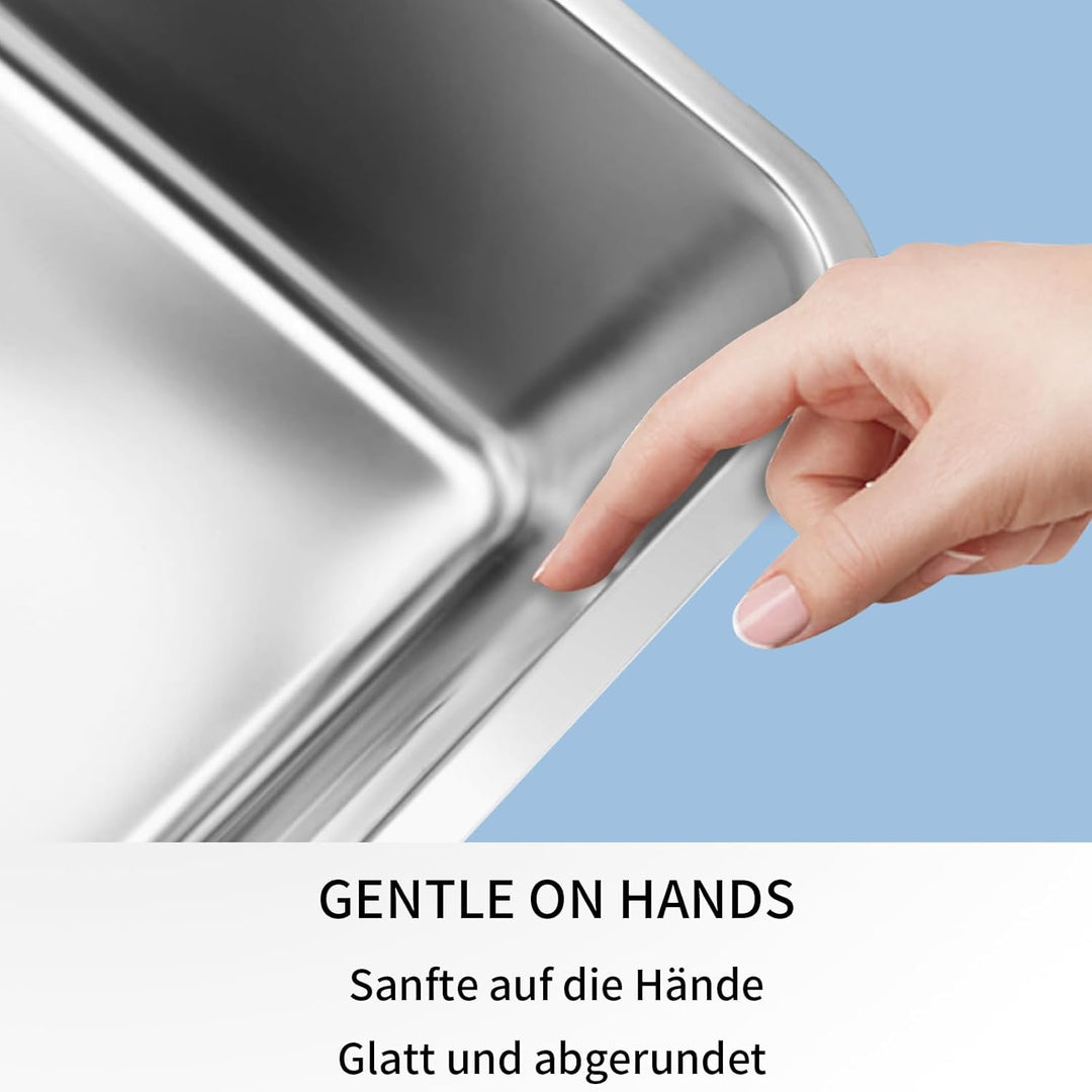 XXL Katzenklo,Grosses Katzentoilette 50*35*15 CM Niemals Gerüche, Rostfrei, Antihaft Glatte Oberfläc