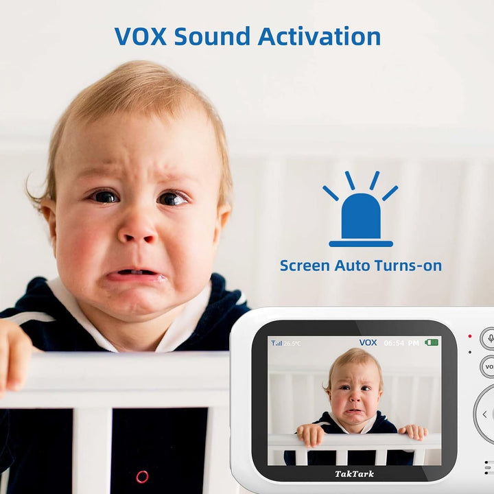 Babyphone mit Kamera, TakTark Babyfon mit Kamera 3.2'' Video Baby Monitor, Kamera und Audio Babyphon