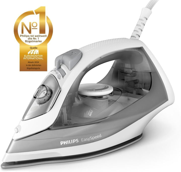 Philips GC1751/80 Dampfbügeleisen EasySpeed ( 2000 W, Keramik-Bügelsohle, 220ml Wassertank) grau 100