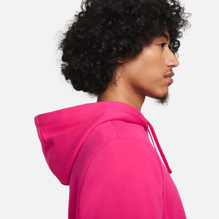 Nike Damen W NSW Club FLC Std Po HDY Hooded Long Sleeve TOP M Fireberry/White, M Fireberry/White