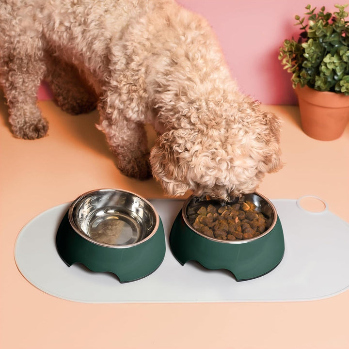 ne&no® Futternapf 2er Set für kleine Hunde und Katzen [Gr. S / 170 ml] Doppelnapf Katze rutschfest |