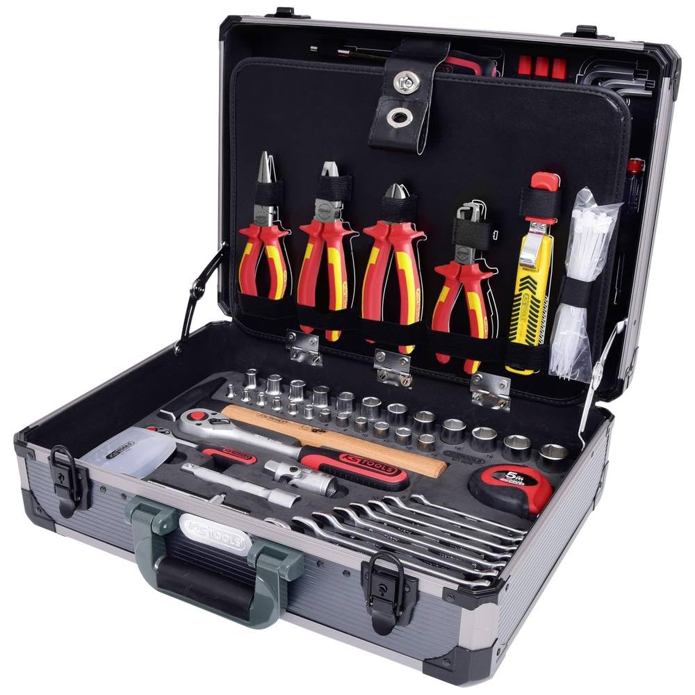 KS Tools 911.0628 1/4" + 1/2“ Elektriker-Werkzeugsatz, 128-tlg.