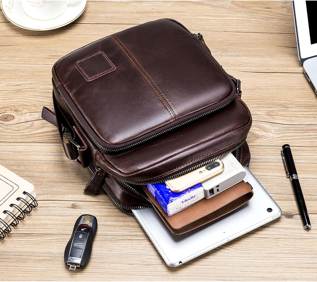 BAIGIO Schultertasche Umhängetasche Herren Leder Vintage Herrentasche Messenger Bag mit Schultergurt