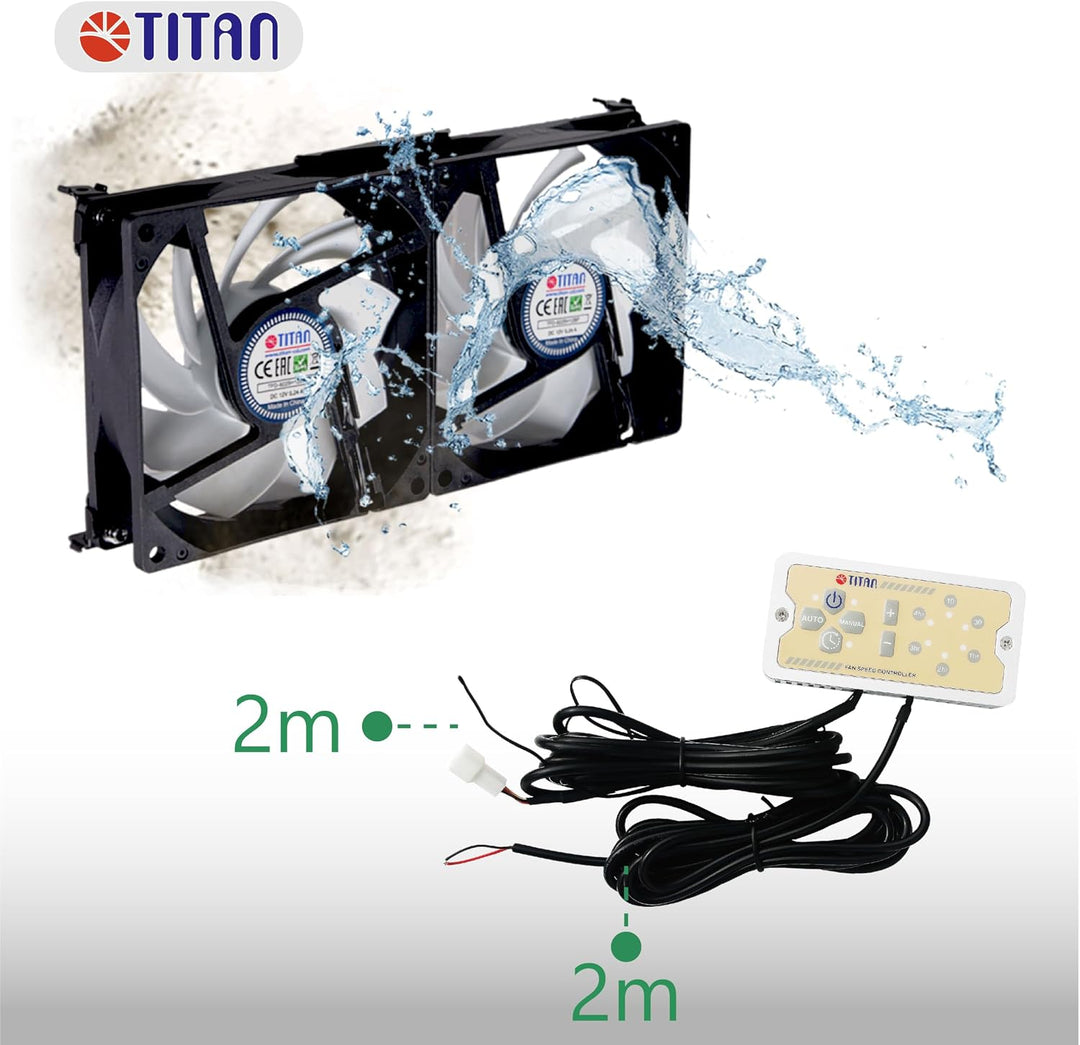 Titan TTC-SC22(A)/ V2 Kühlschrank-Doppellüfter 92x25mm IP55 für Camping 90mm(V2+), 90mm(V2+)