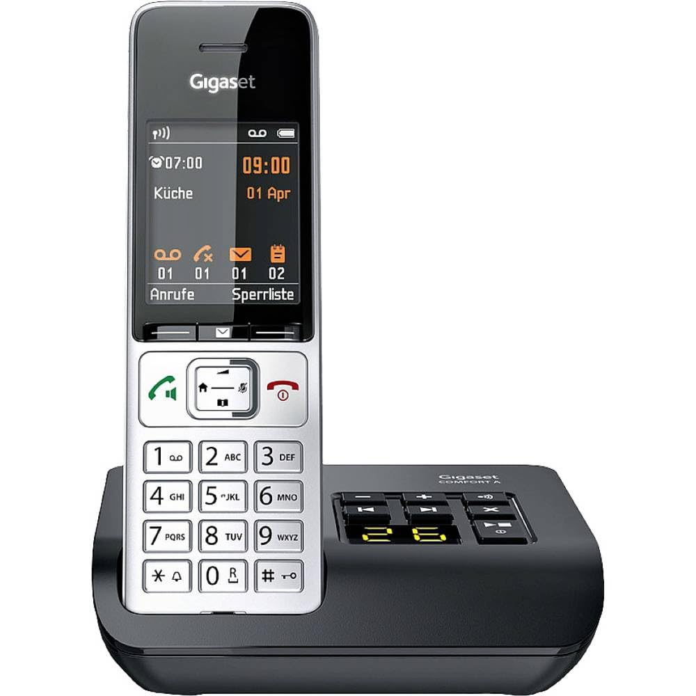 Gigaset Comfort 500A DECT, Gap Schnurloses Telefon analog Babyphone, Freisprechen, für Hörgeräte kom