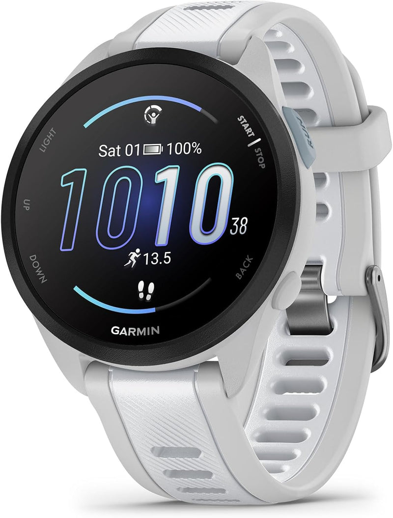 GARMIN Forerunner 165, leichte GPS Smartwatch zum Laufen, mit AMOLED Touchscreen, Trainingsempfehlun