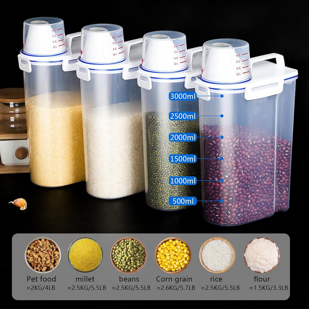 jioko 2.5L Aufbewahrungsbox Küche 2 Set, Vorratsdosen mit Deckel und Griff, Luftdicht Aufbewahrungsb