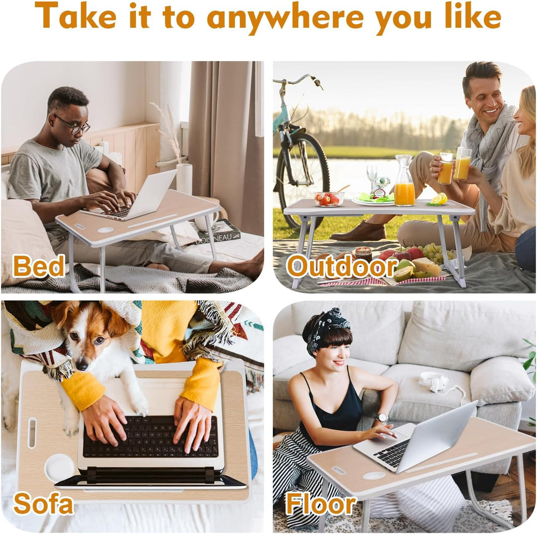 Amaredom Laptop-Bett-Schreibtisch-Tablett, Betttisch, faltbarer, tragbarer Schossschreibtisch, Noteb