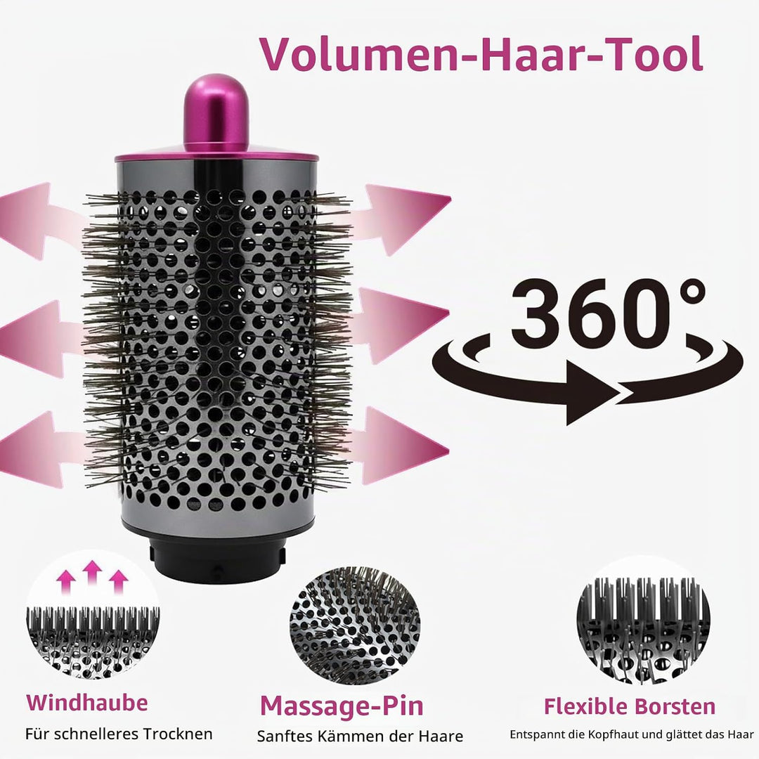 Volumenbürste Aufsatz kompatibel mit Dyson Airwrap Styler HS01 HS05 HS08, Rundbürste Zubehör für ext
