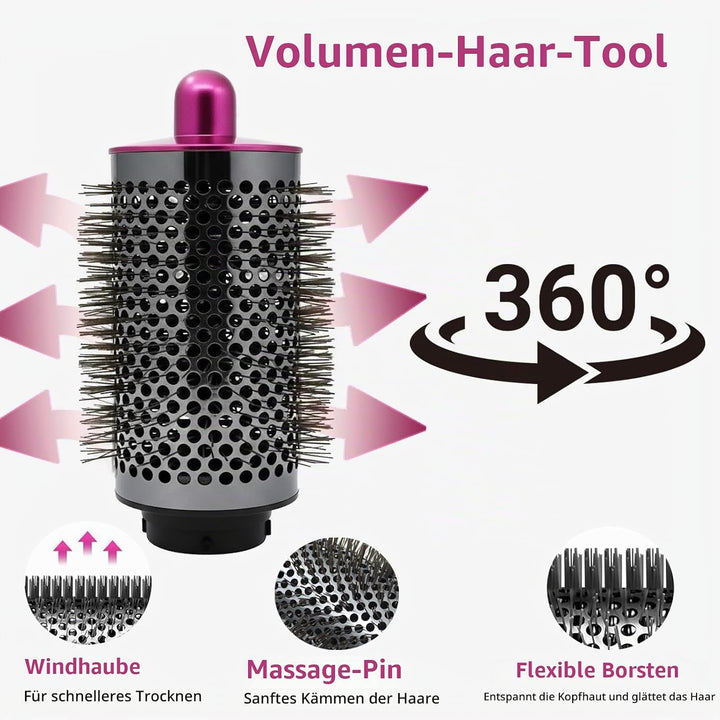 Volumenbürste Aufsatz kompatibel mit Dyson Airwrap Styler HS01 HS05 HS08, Rundbürste Zubehör für ext