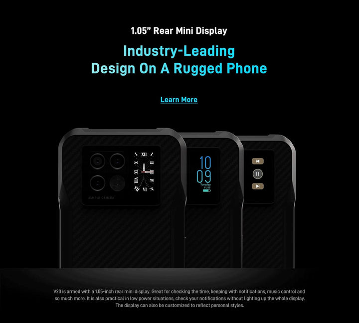 5G Outdoor Smartphone ohne Vertrag DOOGEE V20, 6,4’’ 2K AMOLED Display, 64MP Dreifach AI Kamera+20MP