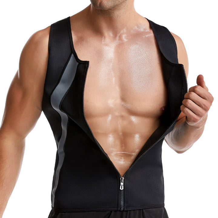FEimaX Herren Sauna Schweiss Weste Taille Trainer Fitness Abnehmen Shapewear Trainingsanzug Schwitzw