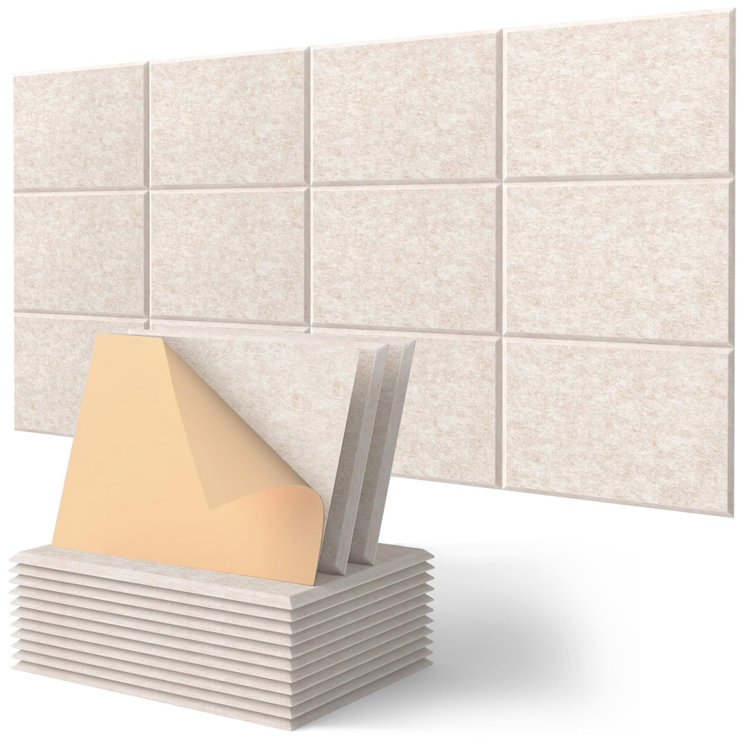 Kuchoow Akustikplatten, 12 Stück, Hohe Dichte Schallschutz Wand für Wanddekoration und Akustische Be