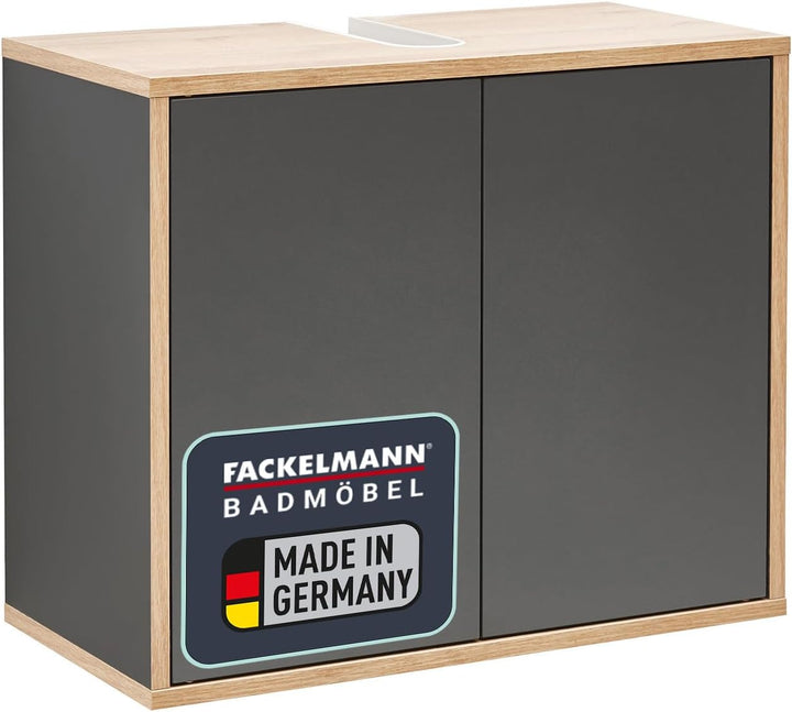 FACKELMANN Finn Waschbeckenunterschrank (60 x 50 x 30,5 cm) – Unterschrank für Waschbecken mit Aussp