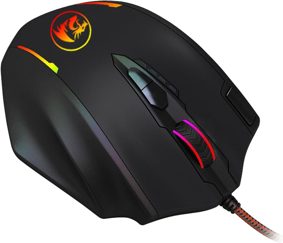 Redragon M908 12400 DPI Impact MMO Gaming-Maus mit 18 programmierbaren Tasten, Gewichtstuning-Kartus