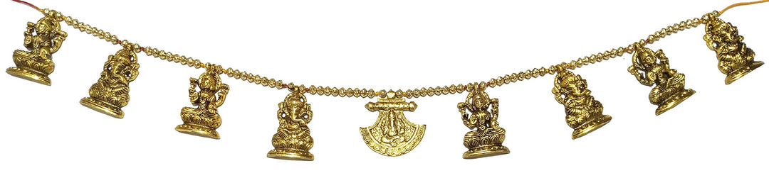 Purpledip Bandhanwar Toran Soffitte, Metall, Wandbehang, Ganesha Lakshmi (12202F) Mehrfarbig: Ganesh