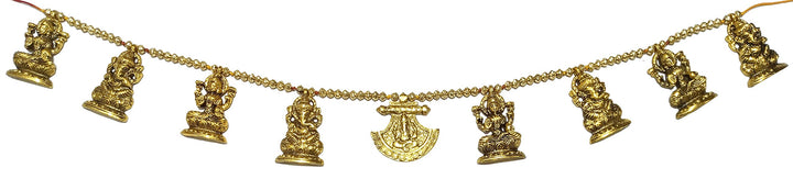 Purpledip Bandhanwar Toran Soffitte, Metall, Wandbehang, Ganesha Lakshmi (12202F) Mehrfarbig: Ganesh
