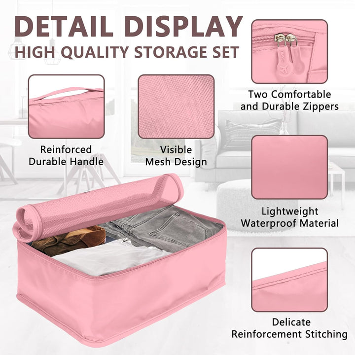 Grosse Koffer Organizer Set 12-teilig, Wasserdichte Packwürfel, Travel Organizer zum Gepäckpacken, F