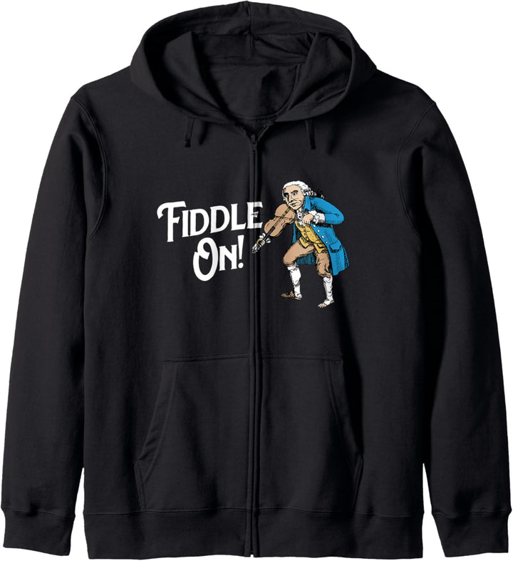 Fiddle On! Funny George Washington & Violin Vintage Kapuzenjacke