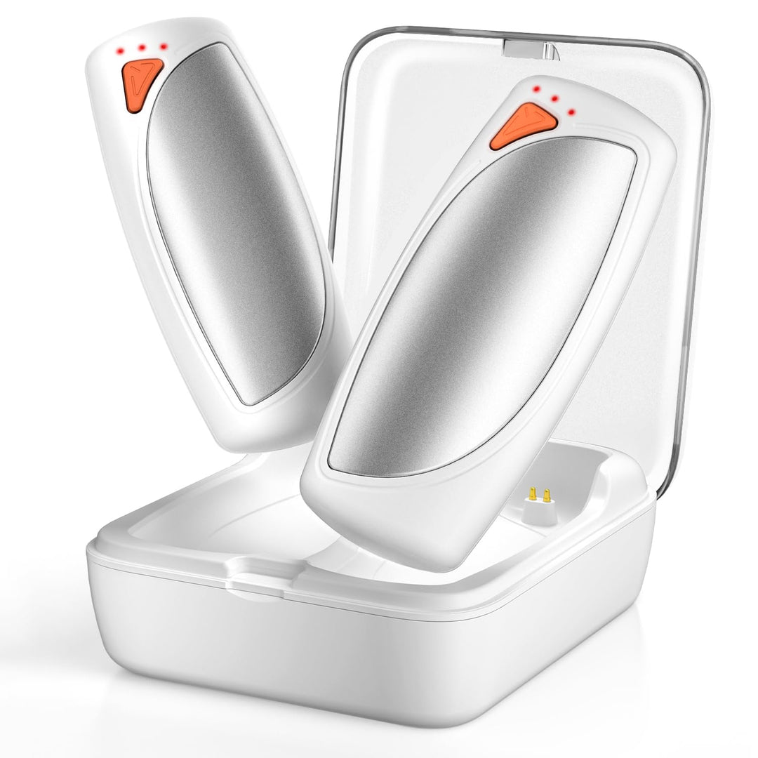 Lepwings Handwärmer Elektrisch 2er-Pack mit Ladecase, 14.000 mAh, Wiederverwendbare Taschenwärmer, B