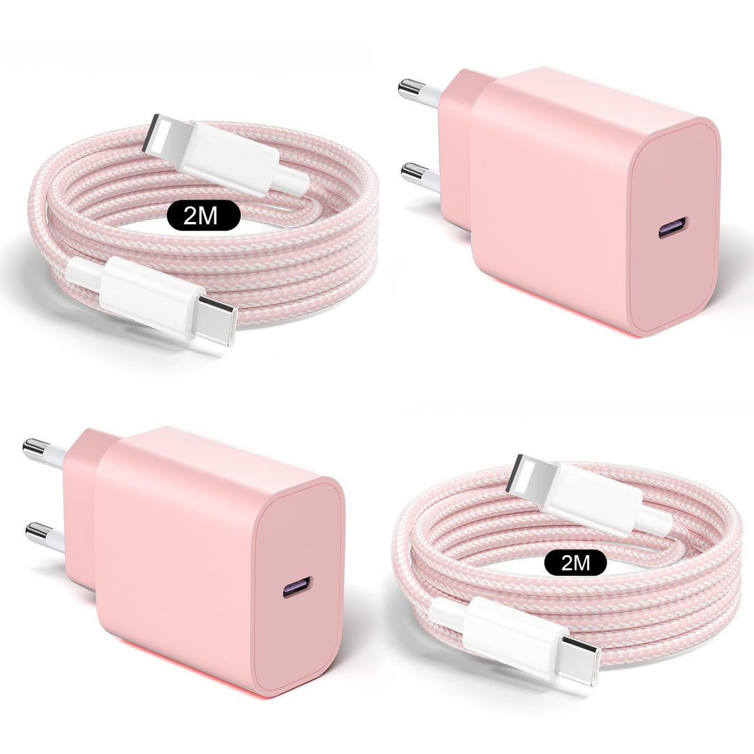 20W USB C Ladegerät und Ladekabel für iPhone 14/14 Pro/14 Pro Max/13/12/11/X/XR/XS/Mini/SE, 2Pack Sc