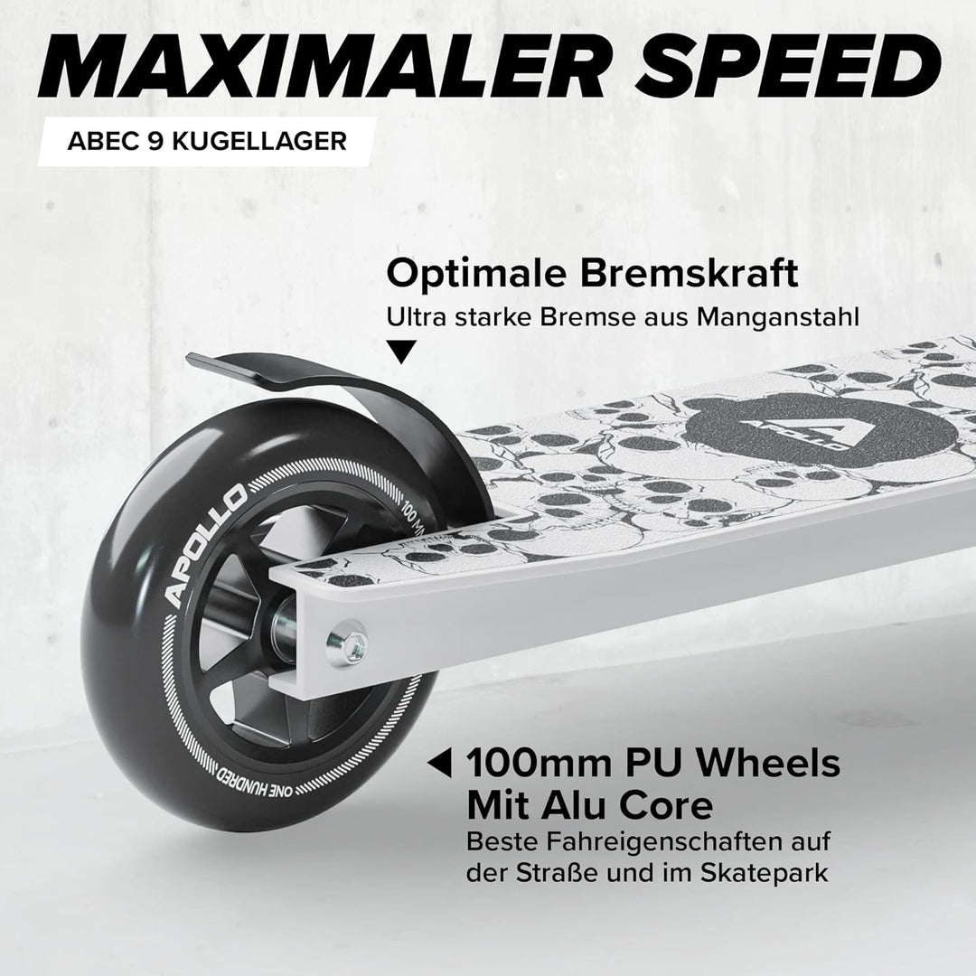 Apollo Stunt Scooter - Genius Pro | Robuster Kinder Scooter mit ABEC 9 Kugellager | Trick Roller, Tr
