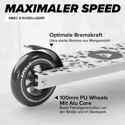 Apollo Stunt Scooter - Genius Pro | Robuster Kinder Scooter mit ABEC 9 Kugellager | Trick Roller, Tr