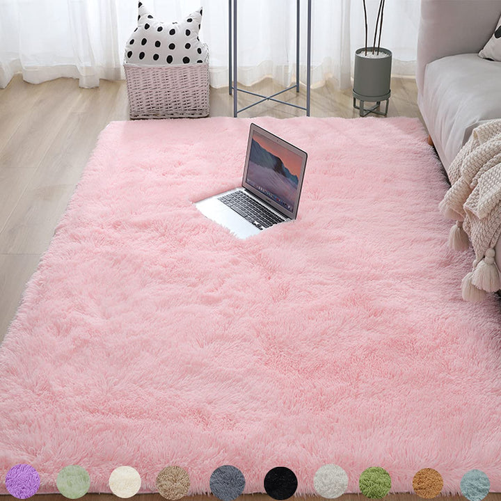 Flauschige Teppich,Rosa Teppich Kinderzimmer,Hochflor Waschbarer Teppiche für Schlafzimmer,Wohnzimme