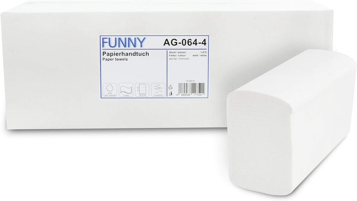 Funny Saugstarke Papierhandtücher 23,5 x 32 cm, Z-Interfold, 2-lg, hochweiss, weich und reissfest-,