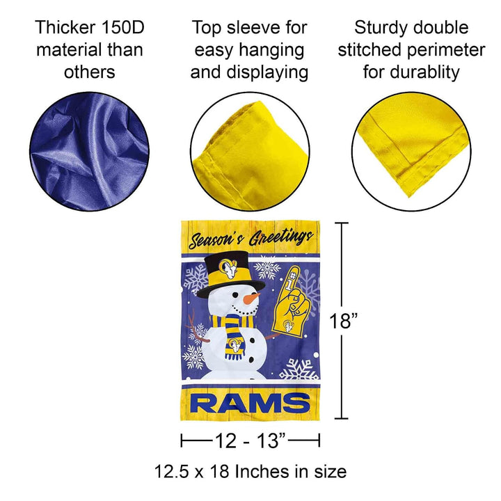 Los Angeles Rams Weihnachtsflagge, doppelseitig, für den Winter, Schnee