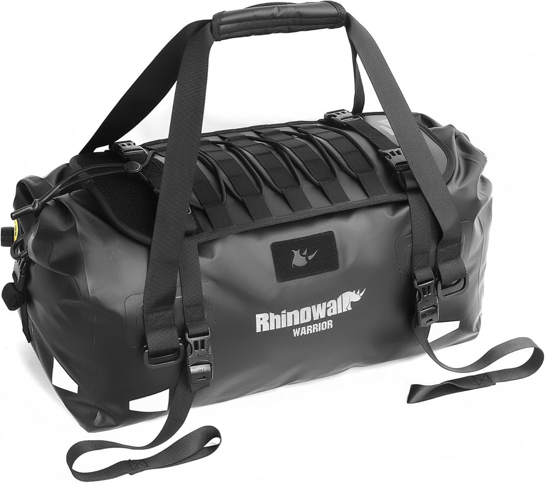 Rhinowalk Motorrad Hecktasche 40L – wasserdichte Gepäcktasche mit Erweiterungs-Panel, MOLLE-System &