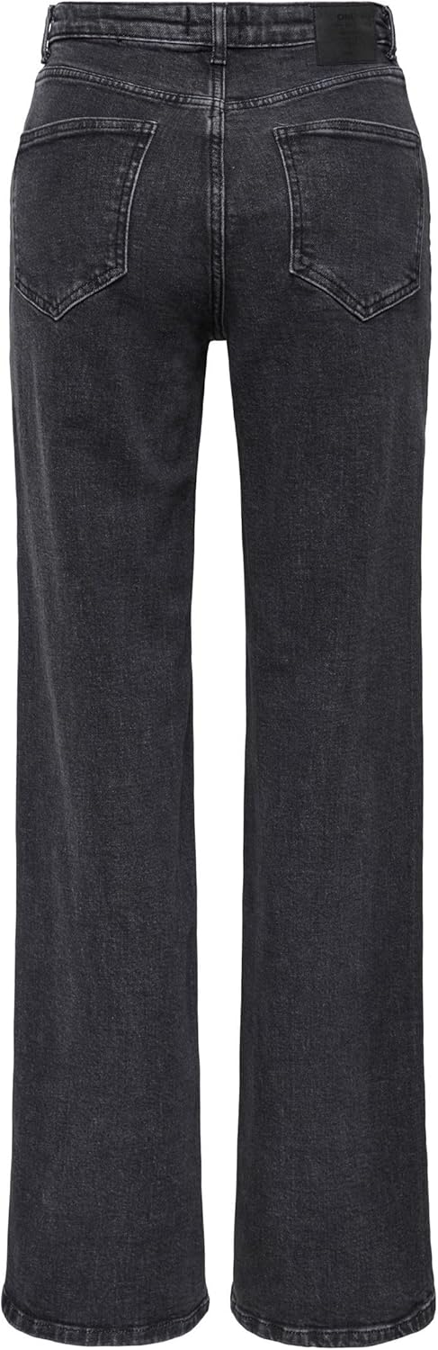 ONLY Female Jeans mit weitem Bein ONLJUICY Hohe Taille Weiter Beinschnitt Jeans 25W / 30L Black Deni