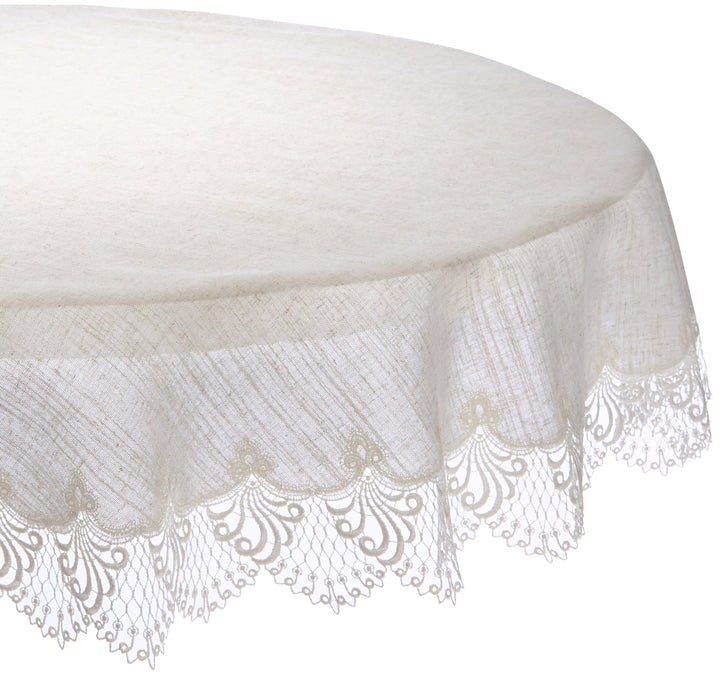 Plauener Spitze by Modespitze 3086L_14_130 Tischdecke Nizza L, Grösse 130 cm, rund 130 cm rund, 130