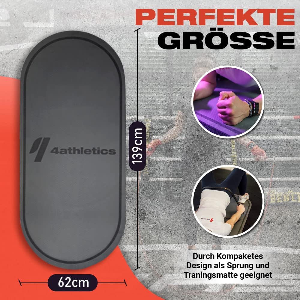CrossHero Jump-Mat – Ovale Sportmatte für Seilspringen, Yoga & Workout – 8 mm Stärke – Rutschfest –