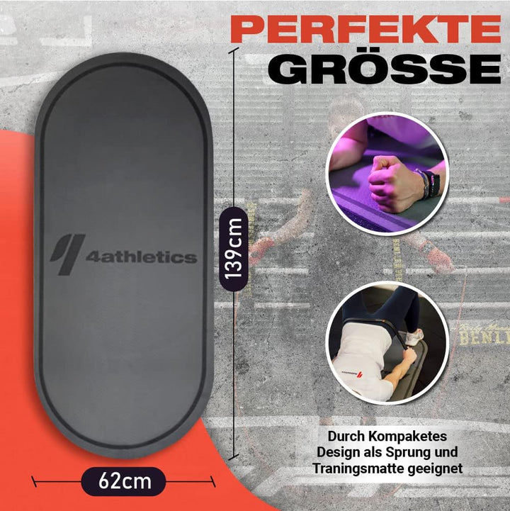 CrossHero Jump-Mat – Ovale Sportmatte für Seilspringen, Yoga & Workout – 8 mm Stärke – Rutschfest –