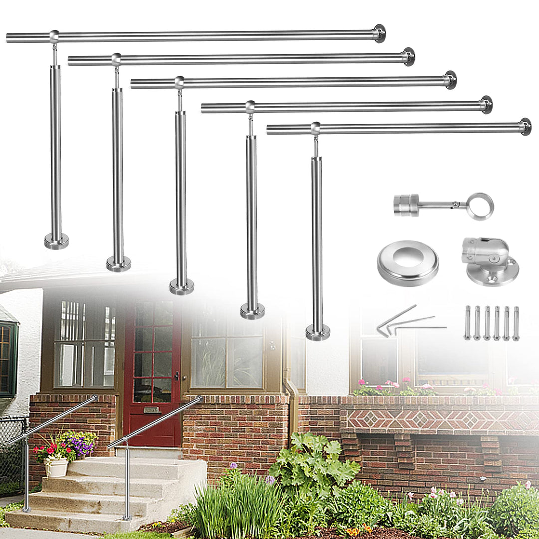 NAIZY Handlauf Edelstahl 180x90cm Treppengeländer Aussen-Innen Eingangsgeländer für Treppen Wand Gel