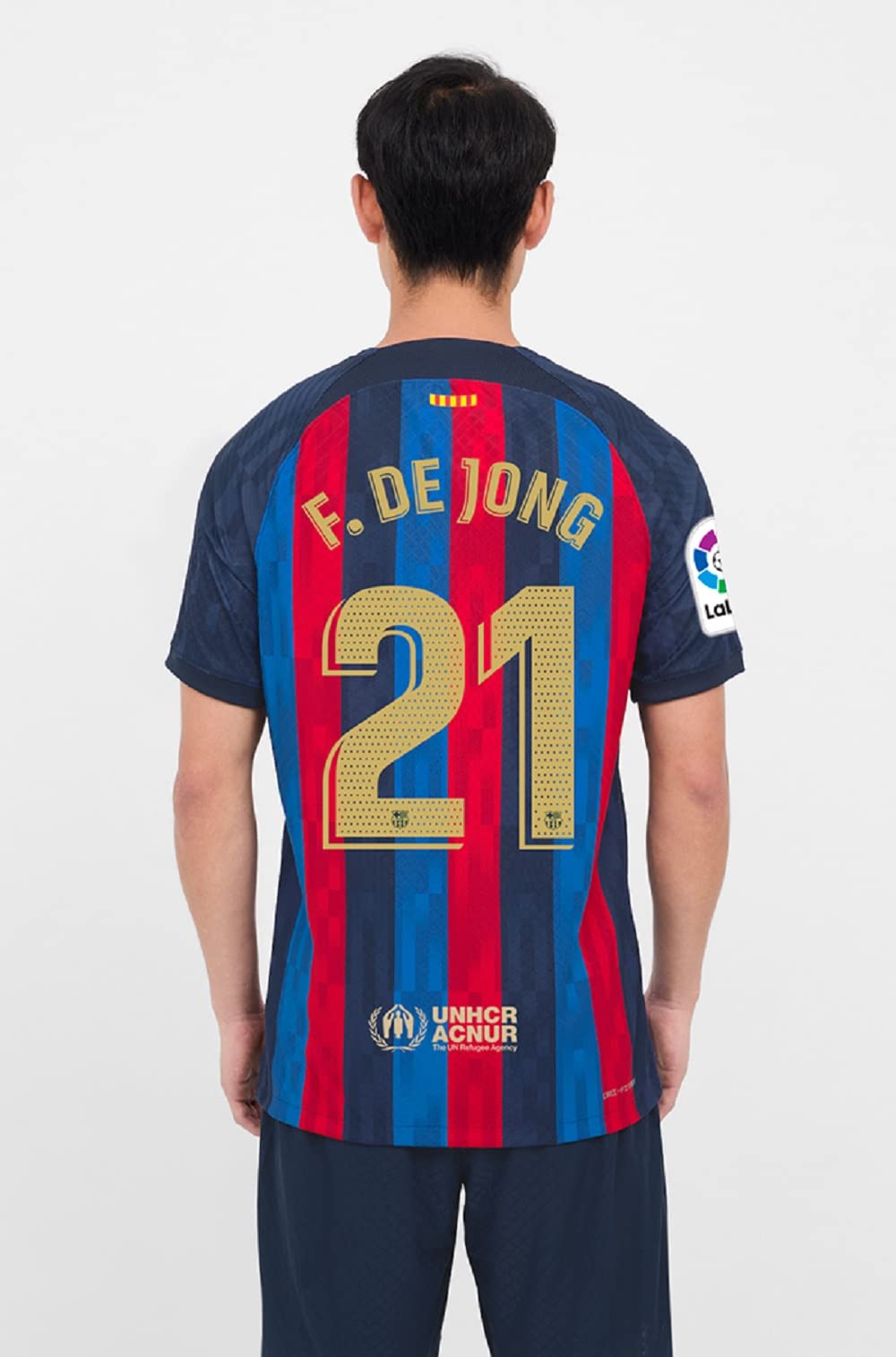 FC Barcelona - Offizielles Set mit Hausnamen und Hausnummer, ohne Hemd, F. DE JONG 21 Saison 2022/20