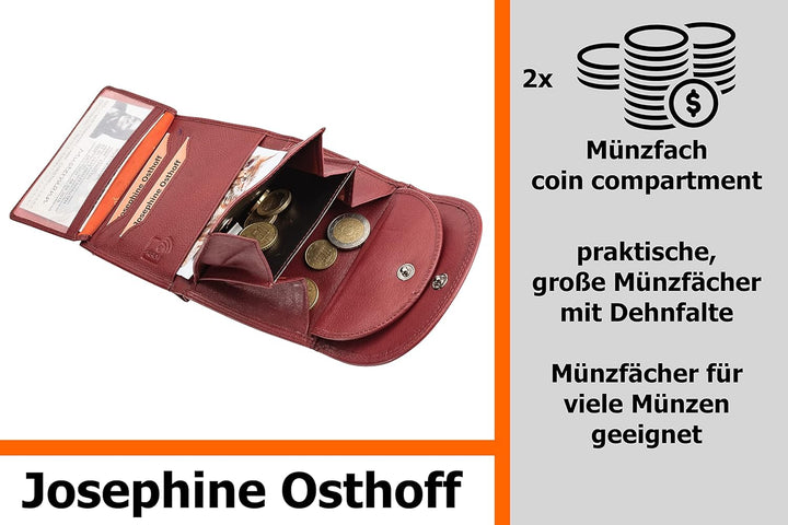 Josephine Osthoff Geldbörse Damen Leder Gross Portemonnaie KleinGeldbörse Herren Kreditkartenetui Mü