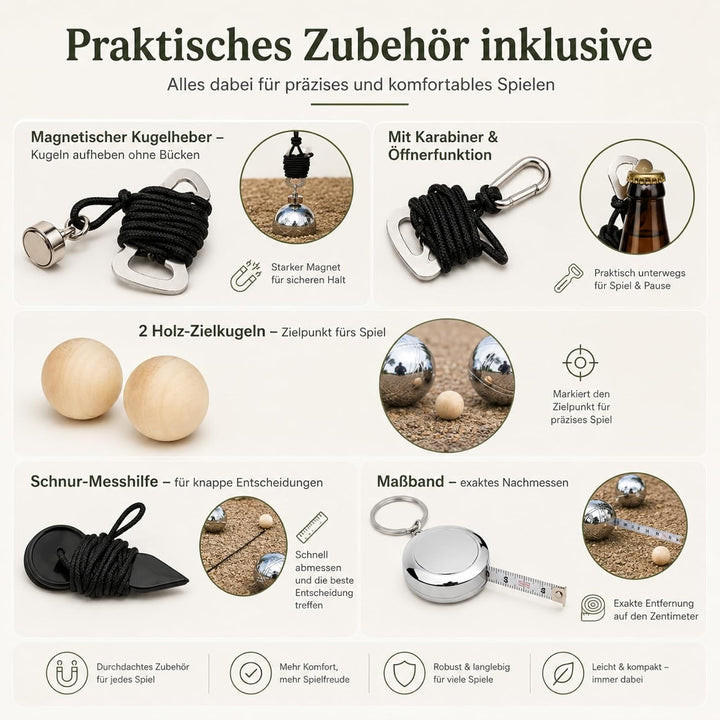 Personalisierte Boccia Kugeln mit Gravur Name/Logo/Text, Professionelles Petanque, Metall Boule Set