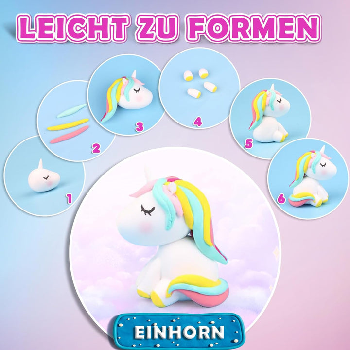 essenson Modelliermasse Lufttrocknend, 36 Farben Lufttrockener Magischer Knete für Kinder, Geschenk