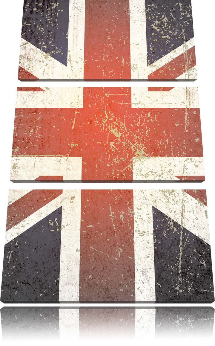 Pixxprint British Union Jack schwarz/weiss als Leinwandbild/Grösse: 3 Teilig (120x80 cm) cm/Wandbild
