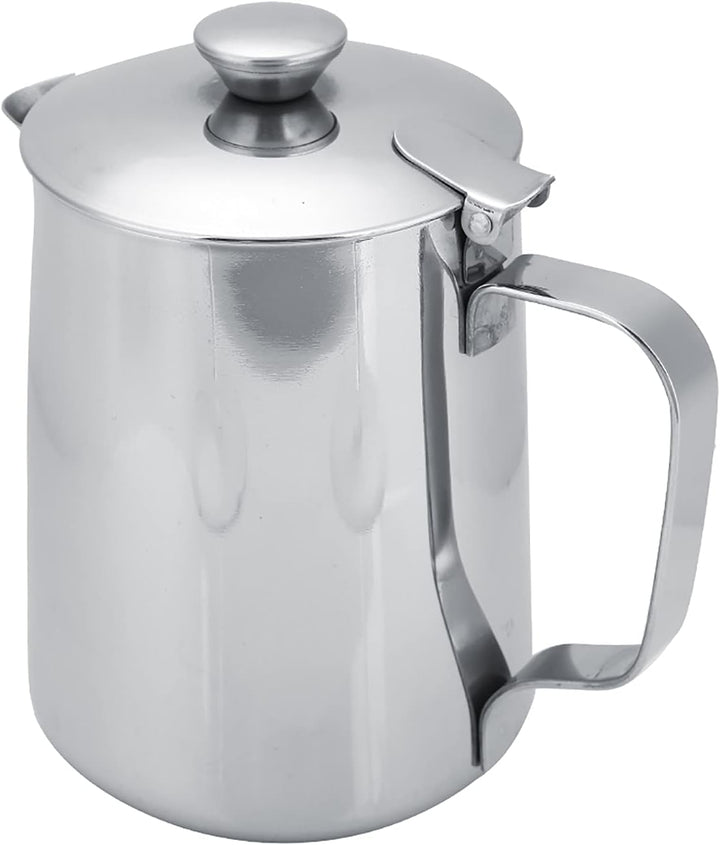MAGT Milchkännchen mit Deckel, Edelstahl Milchkanne 600ml Kaffeekanne Edelstahl Milchschaumkännchen